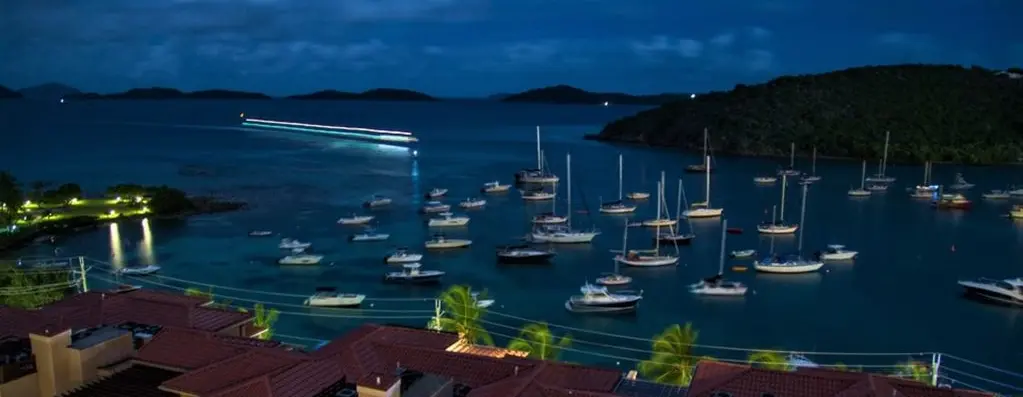 Beautiful night sea view yacht