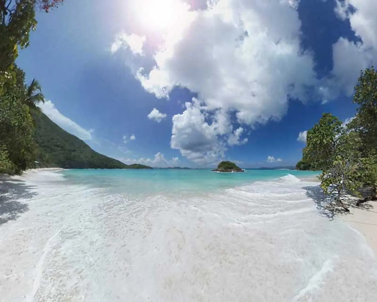 A panoramic view of St John Beaches, showcasing the stunning beauty and serenity of the Caribbean shores.